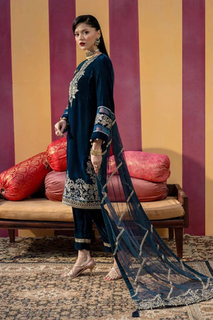 3 Pc Dyed Velvet Suit | MB - USW24 - 607 - NEW NAMAL PRET