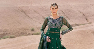 3 Piece stitched Embroidered Net Suit | D - 2507 - A - NEW NAMAL PRET