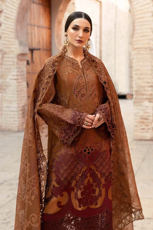 3 Piece stitched Embroidered Paper Cotton Suit | D - 2501 - B - NEW NAMAL PRET