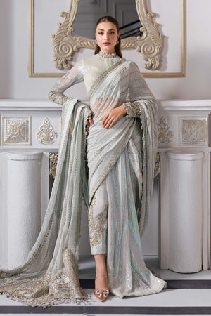 3 Piece Unstitched Embroidered Chiffon Suit | BD - 3005 - NEW NAMAL PRET