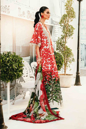 3 Piece Unstitched Embroidered Lawn Suit | MPT - 2606 - B - NEW NAMAL PRET