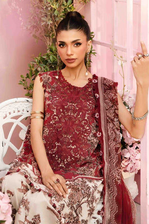 3 Piece Unstitched Embroidered Lawn Suit | MPT - 2608 - A - NEW NAMAL PRET