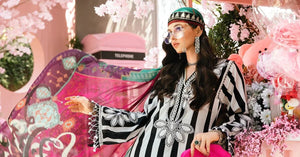 3 Piece Unstitched Embroidered Lawn Suit | MPT - 2609 - B - NEW NAMAL PRET