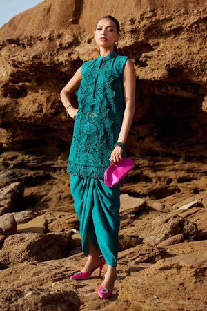 3 Piece Unstitched Embroidered Organza Lawn Suit | EID LAWN - 25 - 05 - NEW NAMAL PRET