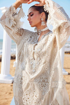 3 Piece Unstitched Embroidered Organza Suit | EID LAWN - 25 - 09 - NEW NAMAL PRET
