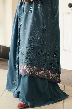 AQUA COBALT - 3 PC EMBROIDERED LAWN SUIT - NEW NAMAL PRET