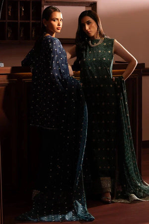 AZURE ELEGANCE - 3PC SILK EMBROIDERED SUIT - NEW NAMAL PRET