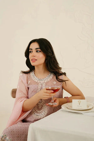 CRADLE PINK - 4PC ORGANZA EMBROIDERED SUIT - NEW NAMAL PRET