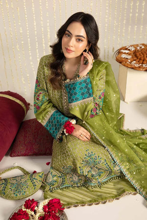 Embroidered Cotton Satin Suit | CST - 803 - NEW NAMAL PRET