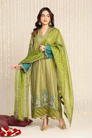 Embroidered Cotton Satin Suit | CST - 803 - NEW NAMAL PRET
