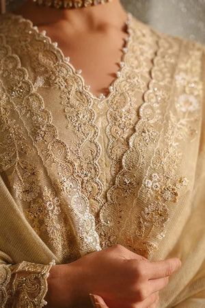 GOLDEN AURA - 4 PIECE EMBROIDERED SILK SUIT - NEW NAMAL PRET