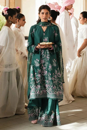 LAUREL GREEN - 3 PC EMBROIDERED LAWN SUIT - NEW NAMAL PRET