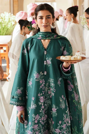 LAUREL GREEN - 3 PC EMBROIDERED LAWN SUIT - NEW NAMAL PRET