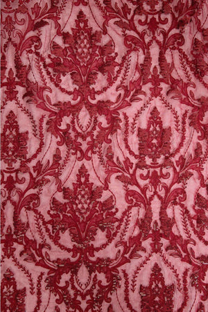 M.Luxe Fabrics LF - 304 - Maroon - NEW NAMAL PRET