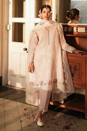 PALE PINK - 3 PC EMBROIDERED LAWN SUIT - NEW NAMAL PRET