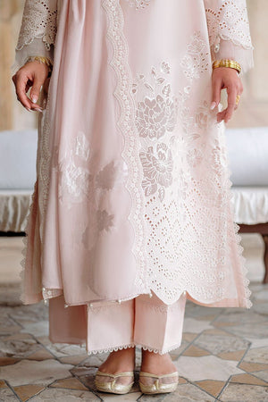 PEACH BLUSH - 3PC EMBROIDERED LAWN SUIT - NEW NAMAL PRET