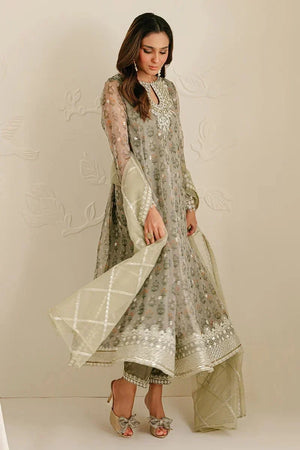 RELIC FOSSIL - 4PC ORGANZA EMBROIDERED SUIT - NEW NAMAL PRET