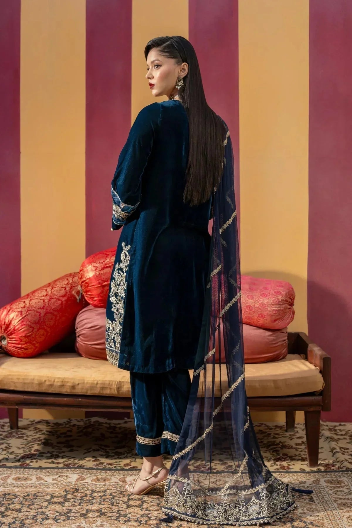 3 Pc Dyed Velvet Suit | MB - USW24 - 607 - NEW NAMAL PRET