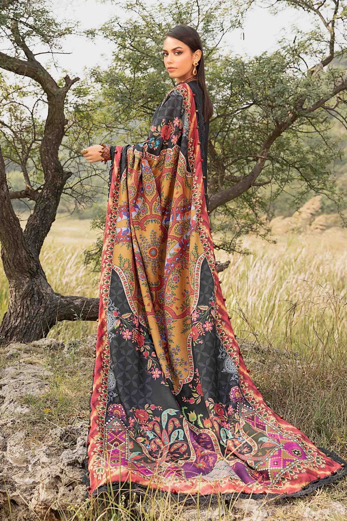 3 Piece Printed Linen Suit | MPT - 2402 - B - NEW NAMAL PRET