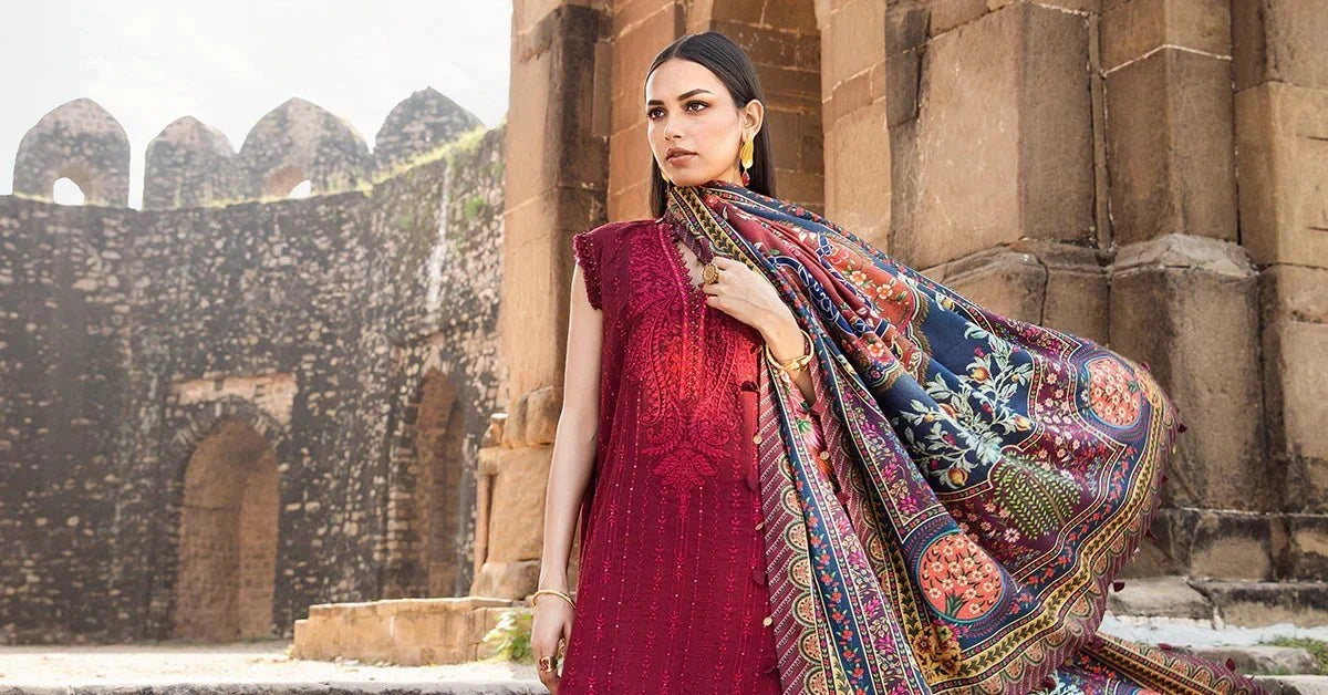 3 Piece Printed Linen Suit | MPT - 2407 - B - NEW NAMAL PRET