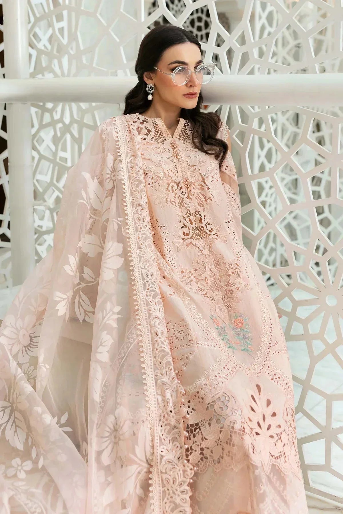 3 Piece stitched Embroidered Dobby Lawn Suit | D - 2513 - A - NEW NAMAL PRET