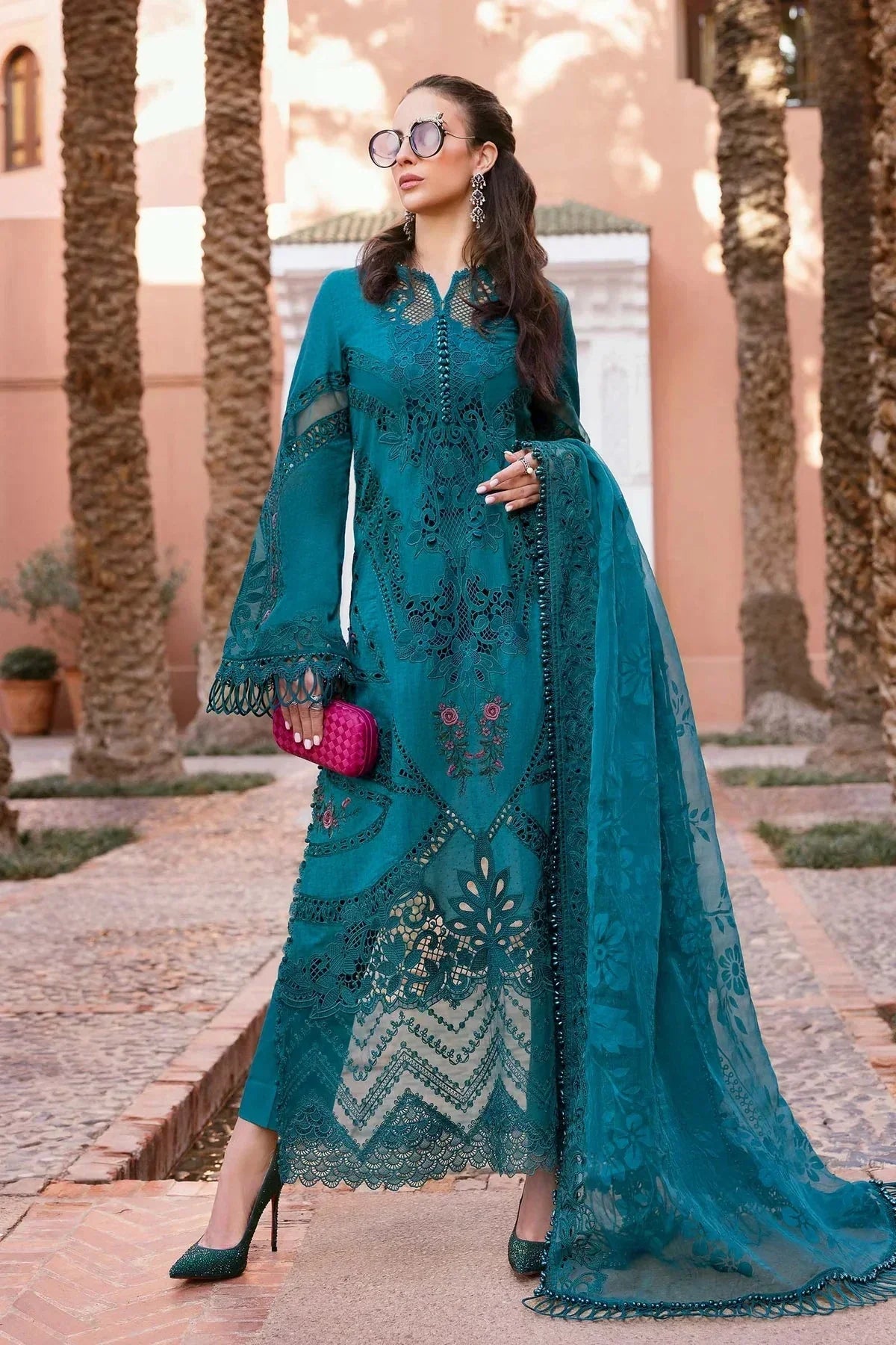 3 Piece stitched Embroidered Dobby Lawn Suit | D - 2513 - B - NEW NAMAL PRET
