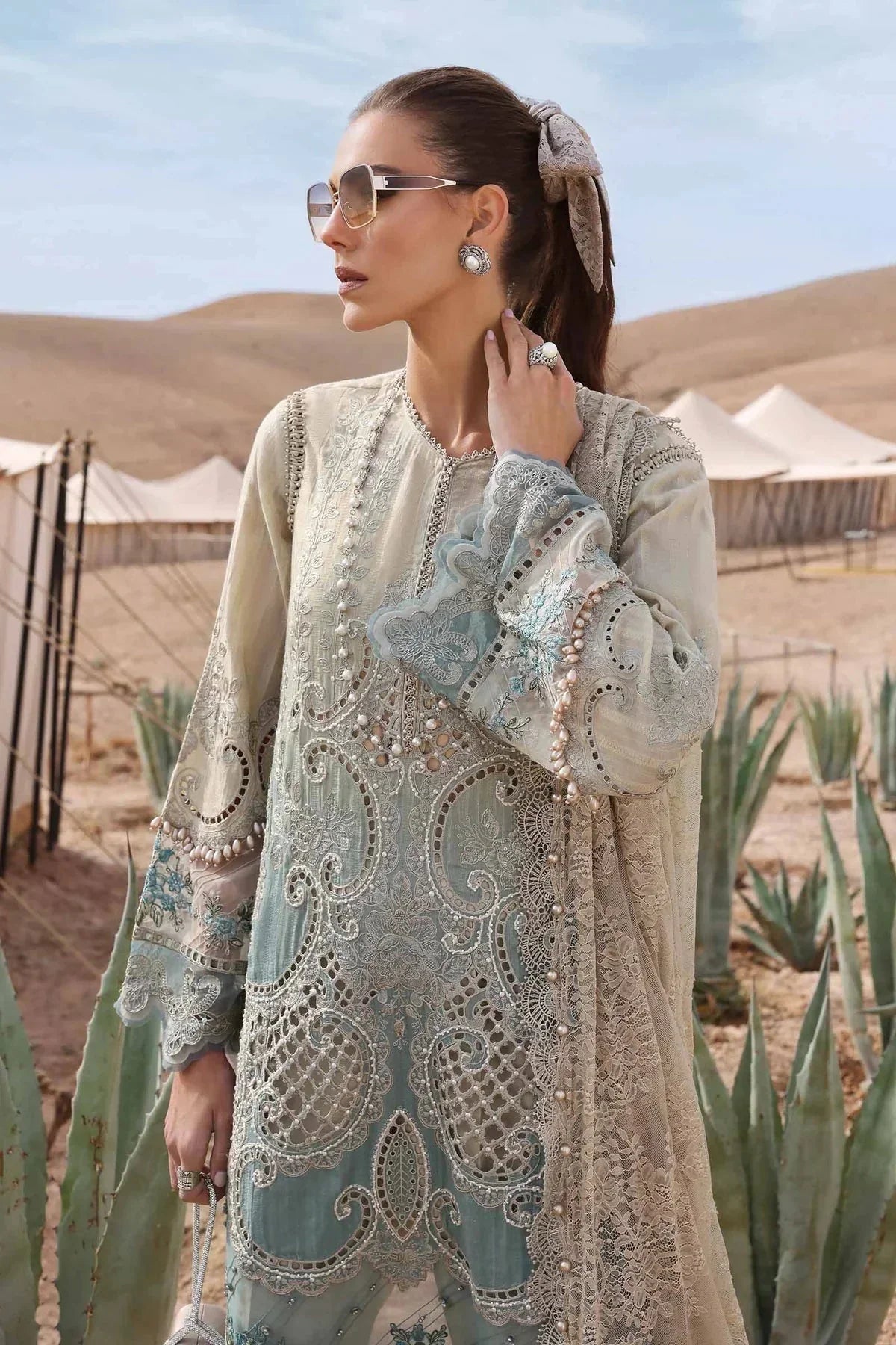 3 Piece stitched Embroidered Dobby Lawn Suit | D - 2515 - B - NEW NAMAL PRET