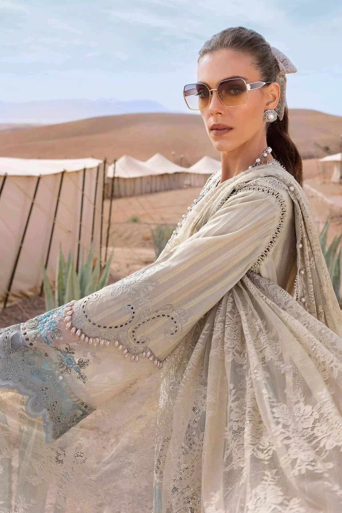 3 Piece stitched Embroidered Dobby Lawn Suit | D - 2515 - B - NEW NAMAL PRET