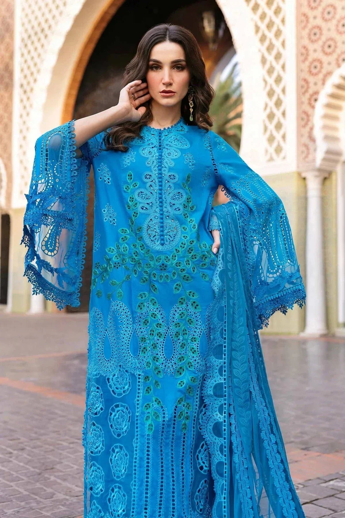 3 Piece stitched Embroidered Lawn Suit | D - 2503 - B - NEW NAMAL PRET