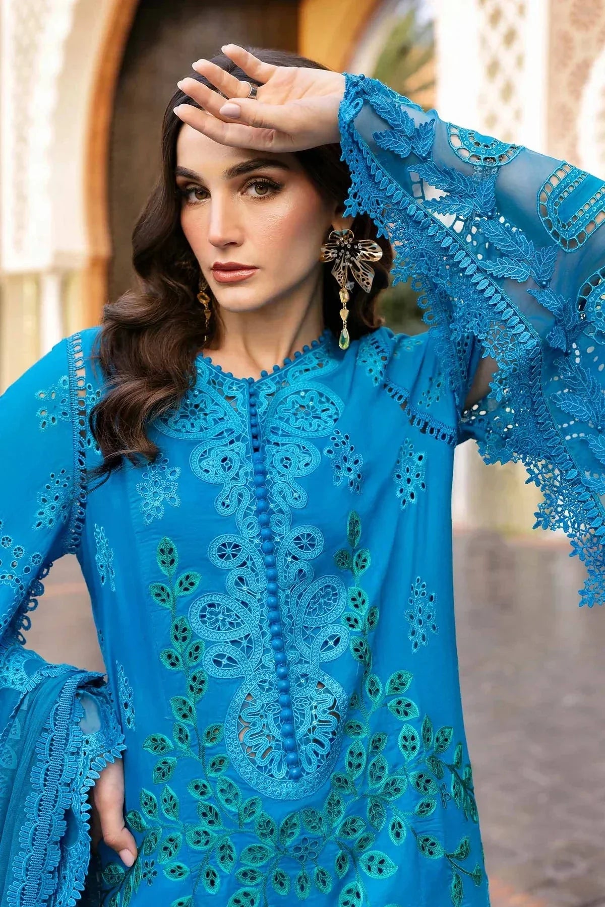 3 Piece stitched Embroidered Lawn Suit | D - 2503 - B - NEW NAMAL PRET