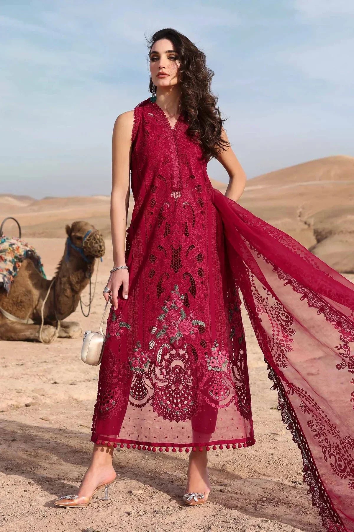 3 Piece stitched Embroidered Lawn Suit | D - 2504 - A - NEW NAMAL PRET