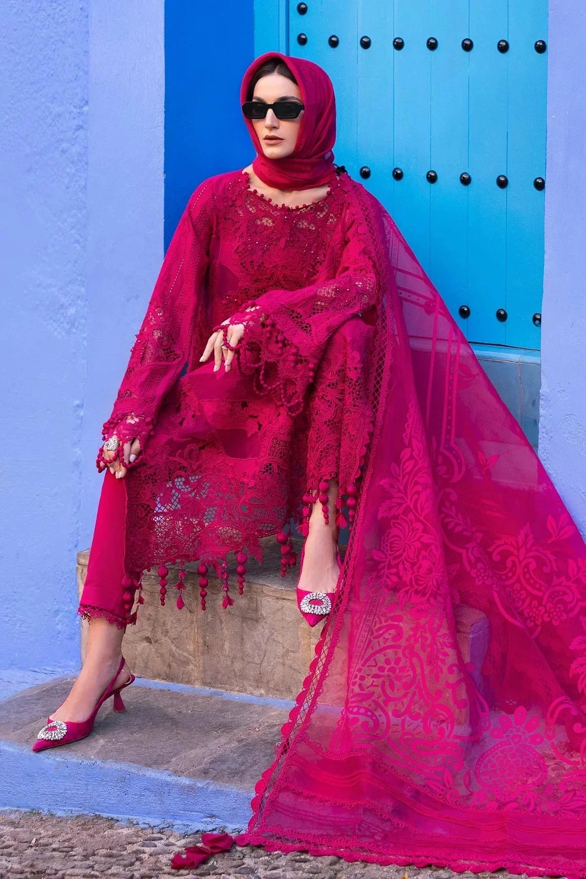 3 Piece stitched Embroidered Lawn Suit | D - 2508 - A - NEW NAMAL PRET