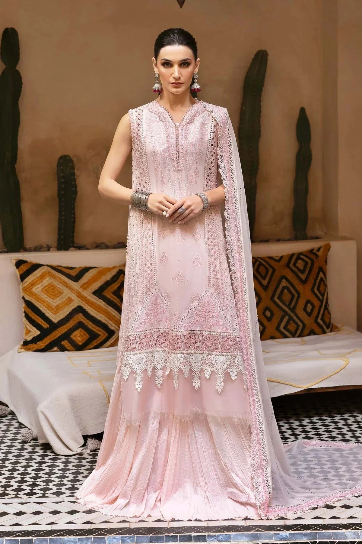 3 Piece stitched Embroidered Lawn Suit | D - 2511 - A - NEW NAMAL PRET