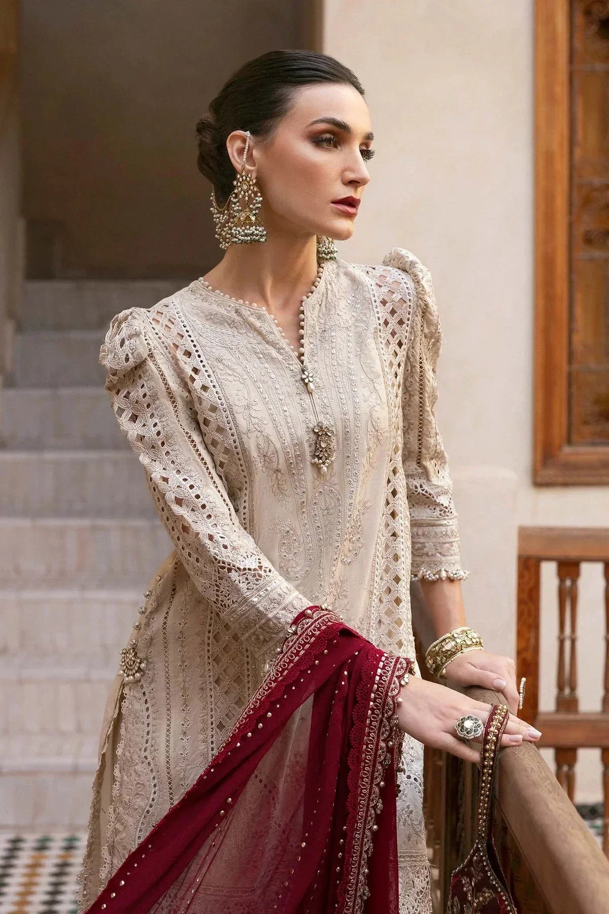 3 Piece stitched Embroidered Lawn Suit | D - 2511 - B - NEW NAMAL PRET