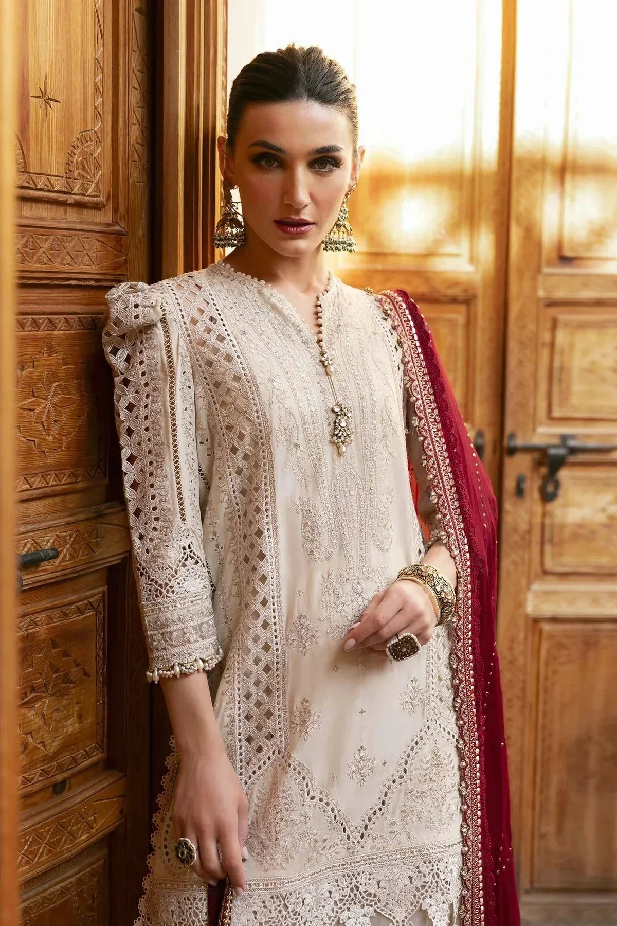 3 Piece stitched Embroidered Lawn Suit | D - 2511 - B - NEW NAMAL PRET