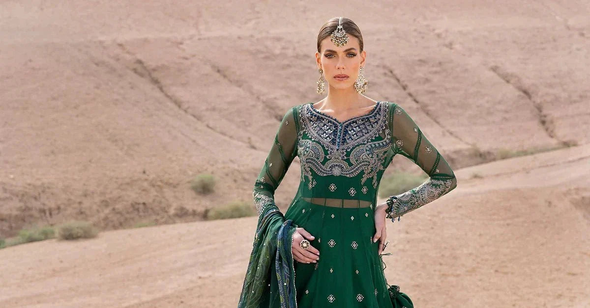 3 Piece stitched Embroidered Net Suit | D - 2507 - A - NEW NAMAL PRET