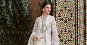 3 Piece stitched Embroidered Organza Suit | D - 2506 - A - NEW NAMAL PRET