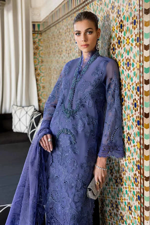3 Piece stitched Embroidered Organza Suit | D - 2506 - B - NEW NAMAL PRET