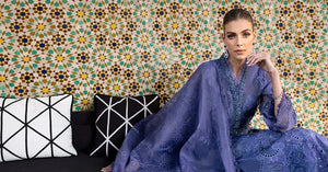 3 Piece stitched Embroidered Organza Suit | D - 2506 - B - NEW NAMAL PRET