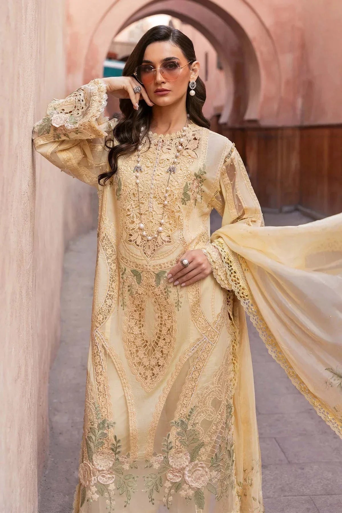 3 Piece stitched Embroidered Organza Suit | D - 2509 - A - NEW NAMAL PRET