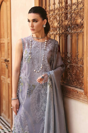 3 Piece stitched Embroidered Organza Suit | D - 2509 - B - NEW NAMAL PRET