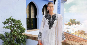 3 Piece stitched Embroidered Paper Cotton Suit | D - 2505 - A - NEW NAMAL PRET