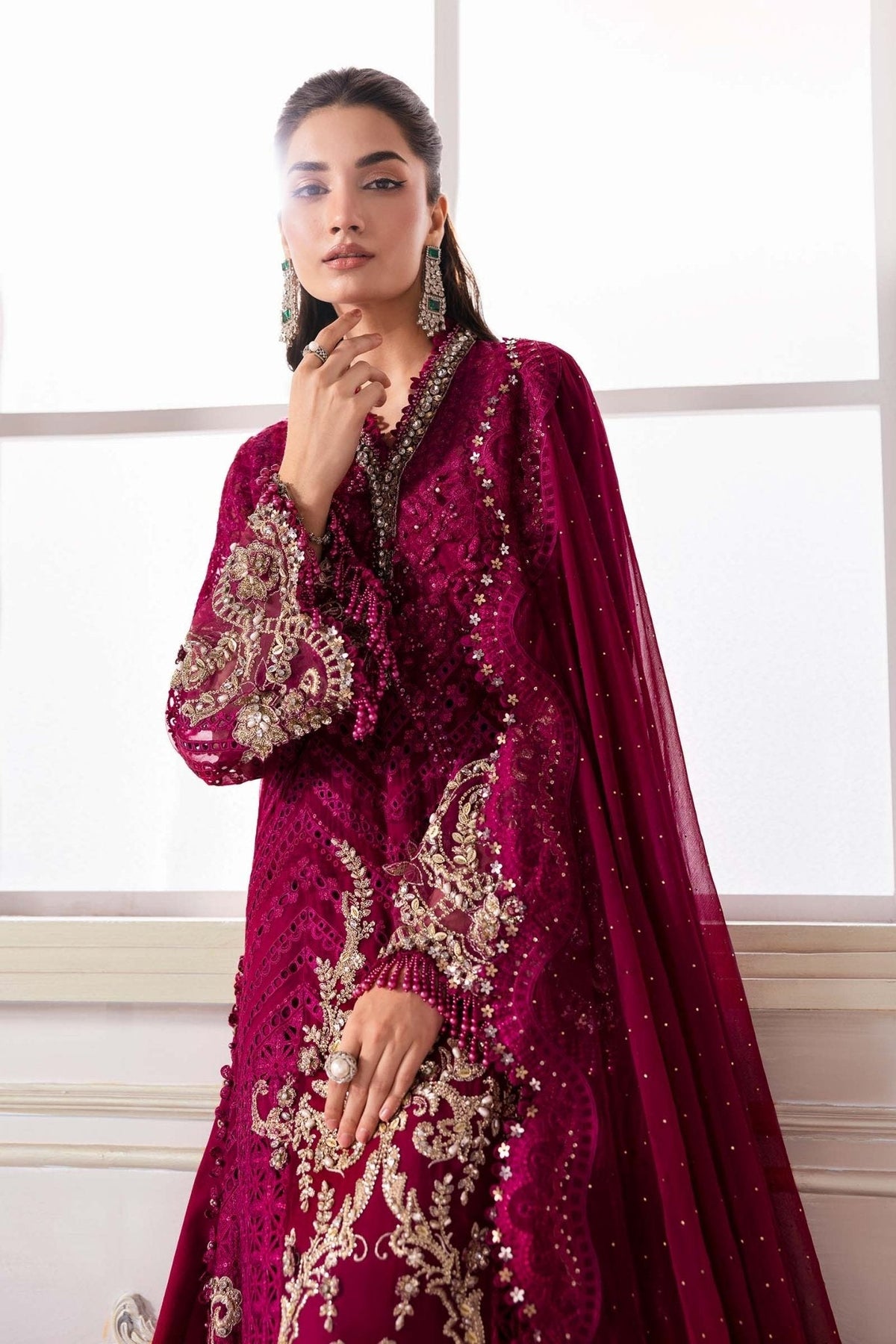 3 Piece Unstitched Embroidered Chiffon Suit | BD - 3003 - NEW NAMAL PRET