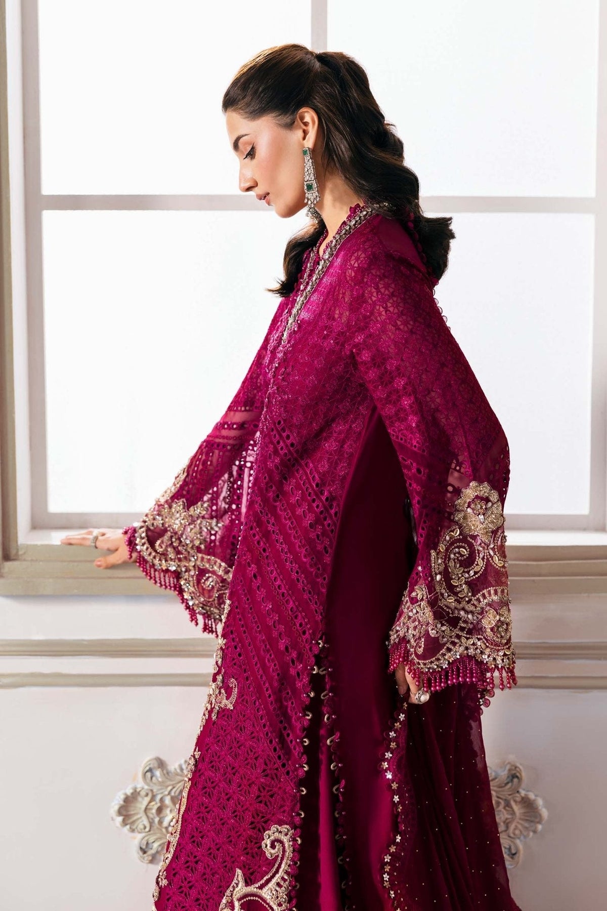 3 Piece Unstitched Embroidered Chiffon Suit | BD - 3003 - NEW NAMAL PRET