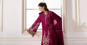 3 Piece Unstitched Embroidered Chiffon Suit | BD - 3003 - NEW NAMAL PRET