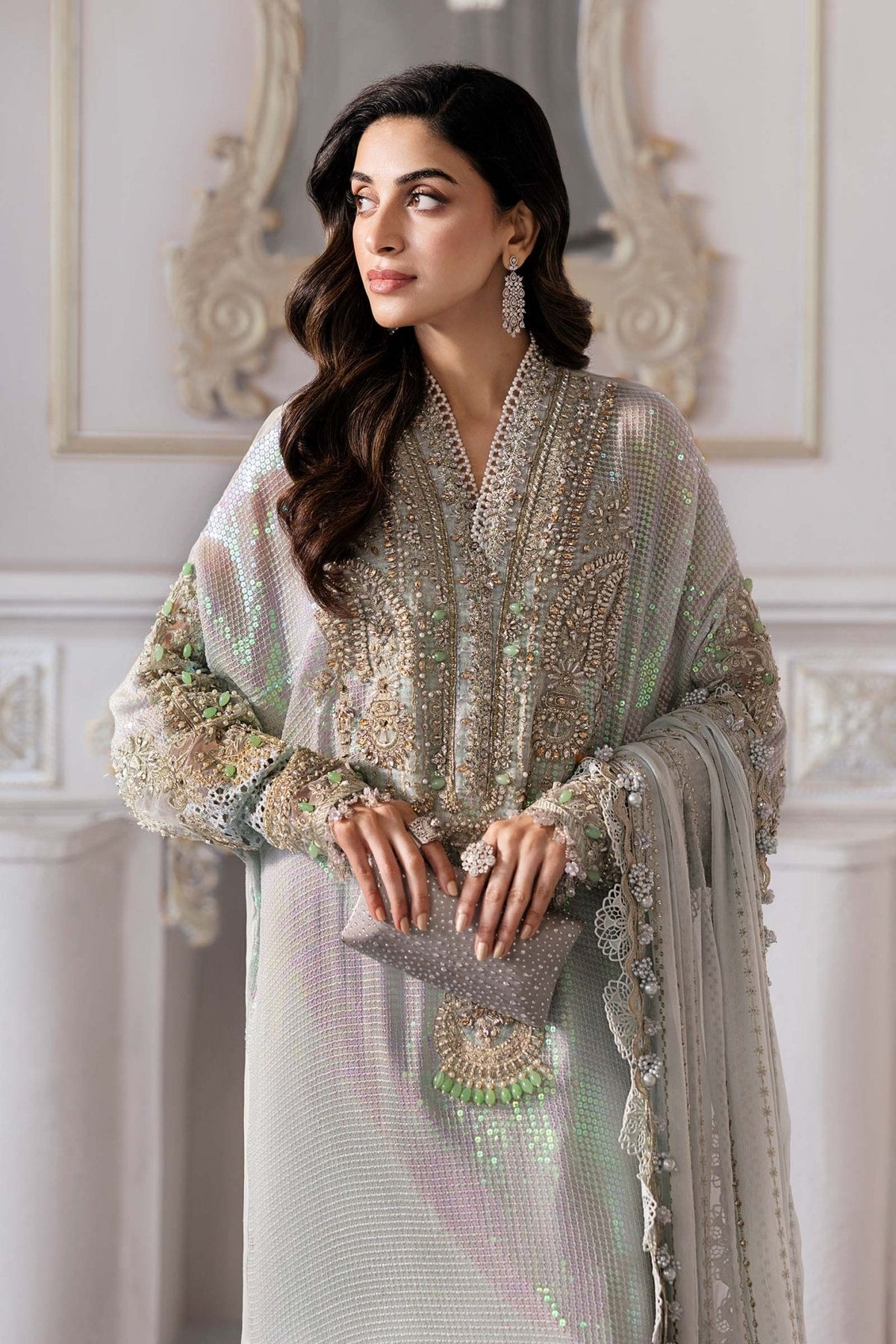 3 Piece Unstitched Embroidered Chiffon Suit | BD - 3005 - NEW NAMAL PRET