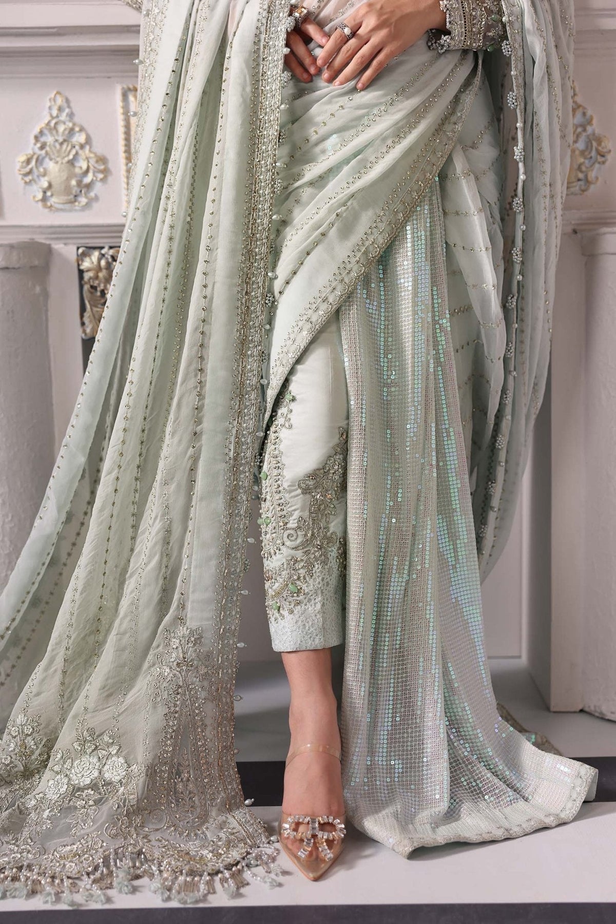 3 Piece Unstitched Embroidered Chiffon Suit | BD - 3005 - NEW NAMAL PRET