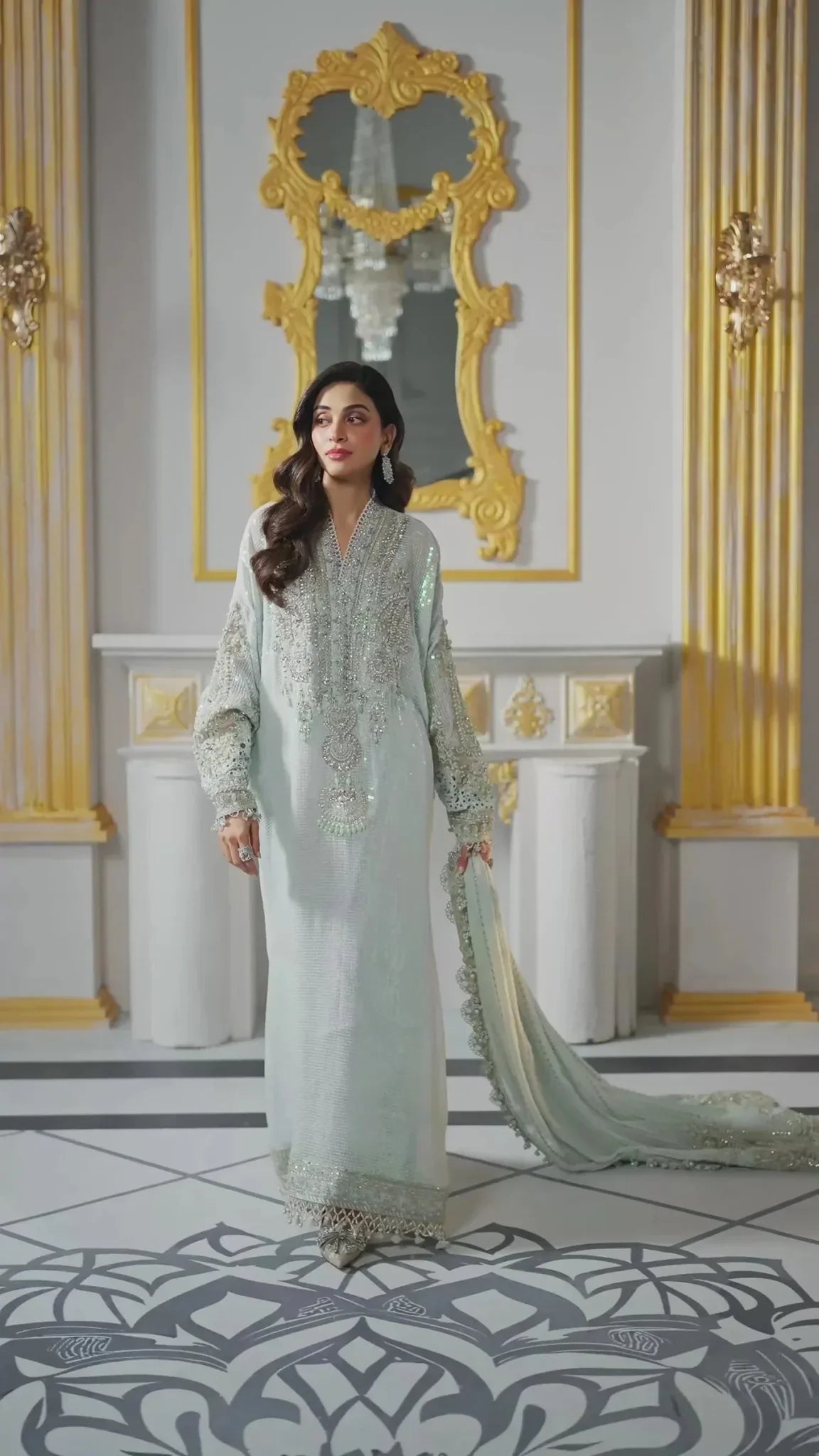 3 Piece Unstitched Embroidered Chiffon Suit | BD - 3005 - NEW NAMAL PRET