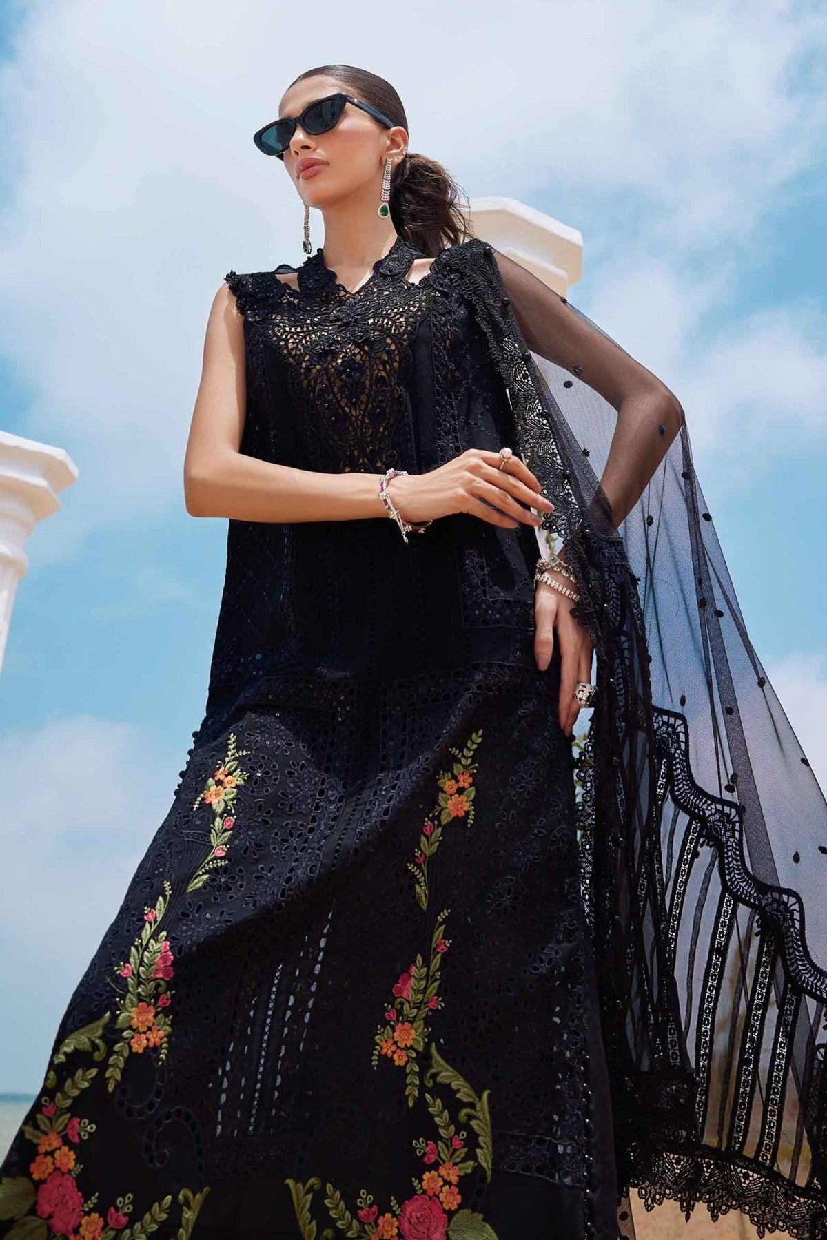 3 Piece Unstitched Embroidered Lawn Suit | EID LAWN - 25 - 01 - NEW NAMAL PRET