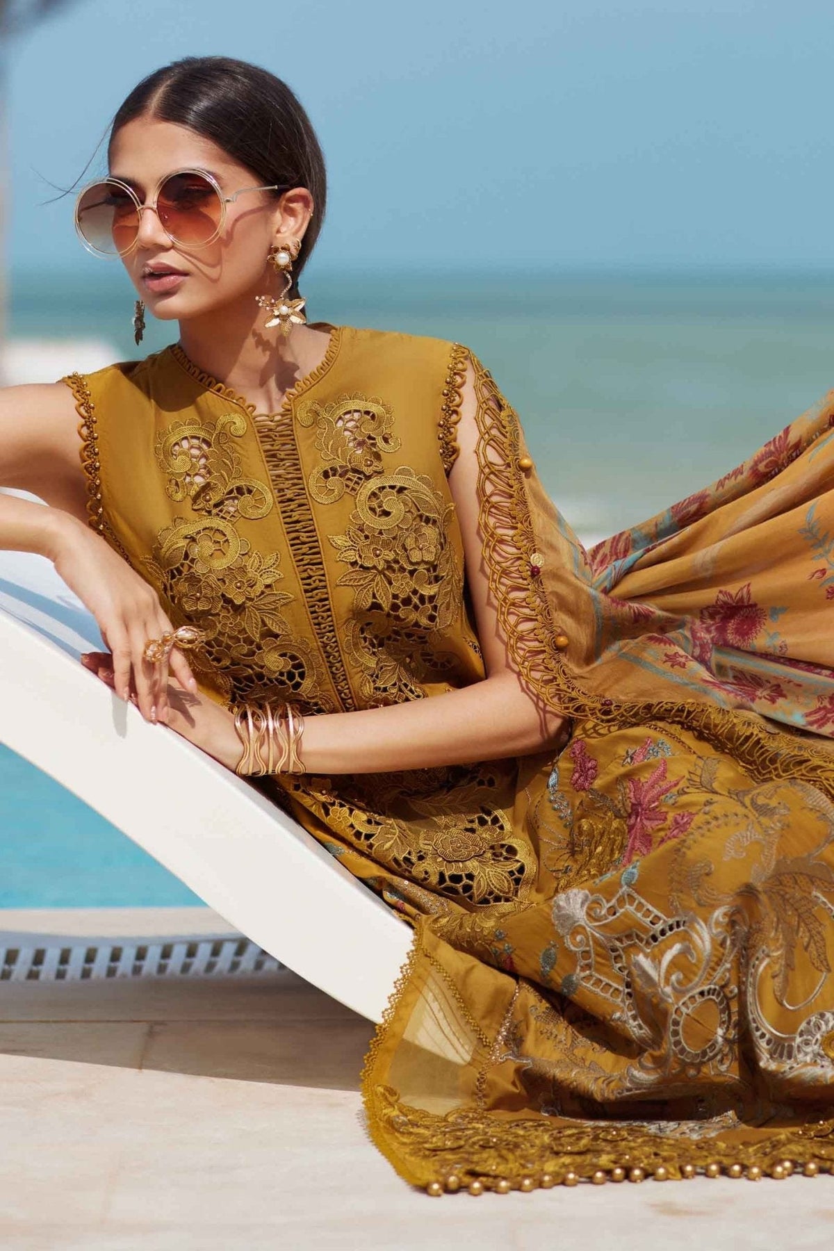 3 Piece Unstitched Embroidered Lawn Suit | EID LAWN - 25 - 06 - NEW NAMAL PRET